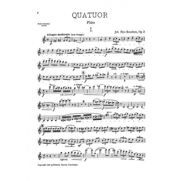 Johan Hye-Knudsen: Quartet Op.3  (Score)