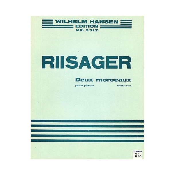 Knudge Riisager: Two Morceaux For Piano