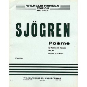 Emil Sjgren: Poeme For Violin And Orchestra Op.40 (Score)