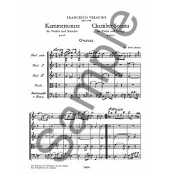 Francesco Veracini: Chamber Sonata For Violin And Strings (Score)