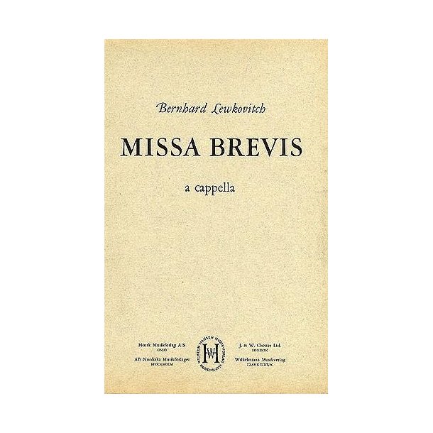 Bernard Lewkovitch: Missa Brevis (Men's Voices)