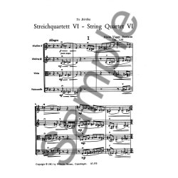 Niels Viggo Bentzon: String Quartet No.6 Op.124 (Miniature Score)