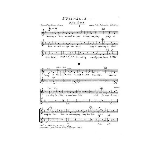 Pelle Gudmundsen-Holmgreen: Statements (English Text)