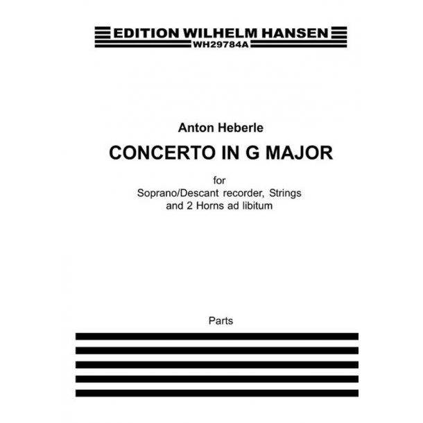 Anton Heberle (Michala Petri): Concerto In G Major For Recorder And Strings (Parts)