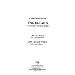 Atli Heimir Sveinsson: Two Elegies In Memoriam Benjamin Britten