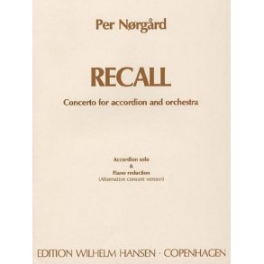Per Nrgrd: 'Recall' Concerto For Accordion And Orchestra (Accordion/Piano)