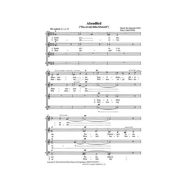 Per Nrgrd: Abendlied (Zwei Wolfli Lieder)