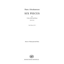 Hans Abrahamsen: Six Pieces (Score &amp; Parts)