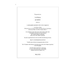 Carl Nielsen: String Quartet Op.14 In E Flat (Study Score)