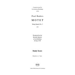 Poul Ruders: String Quartet No.3 "Motet" (Study Score)