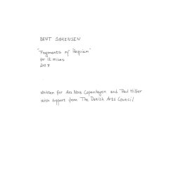 Bent S&oslash;rensen: Fragments Of Requiem (score)