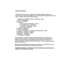 Bent S&oslash;rensen: Fragments Of Requiem (score)