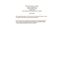 Anders Koppel: Quintet (Version B) For Clarinet/Alto Saxophone And String Quartet (Parts)