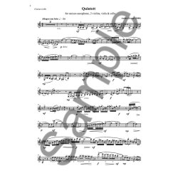 Anders Koppel: Quintet (Version B) For Clarinet/Alto Saxophone And String Quartet (Parts)
