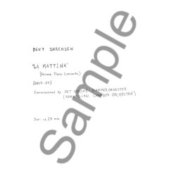 Bent Srensen: La Mattina (Second Piano Concerto)