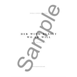 Thomas Agerfeldt Olesen: Der Wind Blaset Wo Er Will (Score)