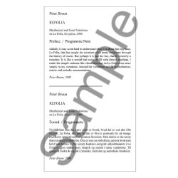 Peter Bruun: Refolia - Rhythmic and Tonal Variations on La Folia