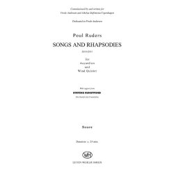Poul Ruders: Songs and Rhapsodies for Accordion and Wind Quintet (Score)