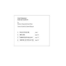 Jouni Kaipainen: Var Det Edith? (Score)