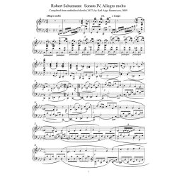 Robert Schumann. Sonate No. 4 (For piano)