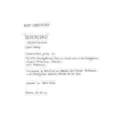 Bent Srensen: Serenidad (Score)