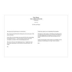 Peter Bruun: The Lord's Prayer (Player's score)
