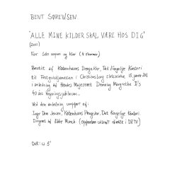 Bent Srensen: Alle Mine Kilder Skal Vre Hos Dig (Score)