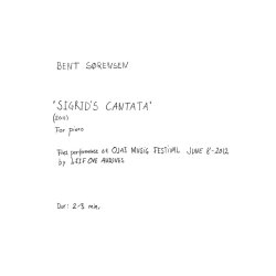 Bent Srensen: Sigrid's Canata (For piano)