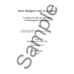 Peter Bruun: Intet Farligere End At Erindre (Score)