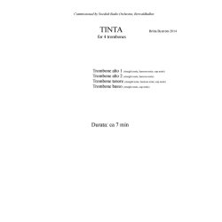 Britta Bystr&ouml;m: Tinta - For Four Trombones (Score)