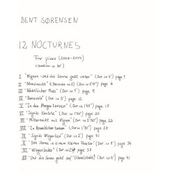 S&atilde;rensen 12 Nocturnes For Piano Pf