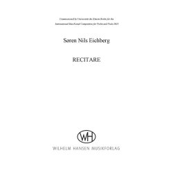 S&oslash;ren Nils Eichberg: Recitare (Violin Solo)