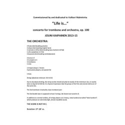 Jouni Kaipainen: 'Life Is...' - Concerto For Trombone And Orchestra Op. 100 (Score)