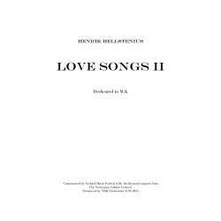 Henrik Hellstenius: Love Songs II (Score)