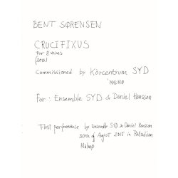 Bent S&oslash;rensen: Crucifixus (Vocal Score)