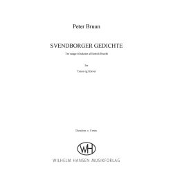 Peter Bruun: Svendborger Gedichte (Score)