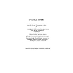 Asbj&oslash;rn Schaathun: A Tabular System (Score)