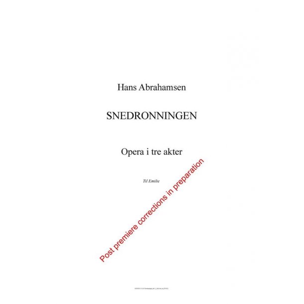 Snedronningen : Full Score