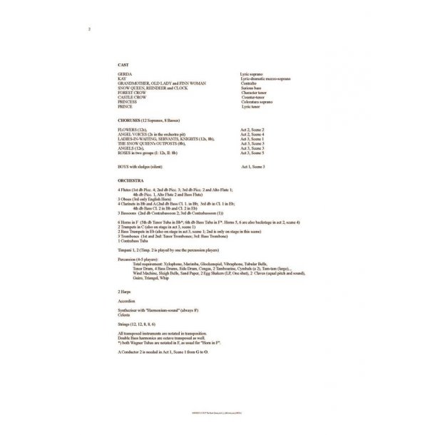 The Snow Queen : Full Score
