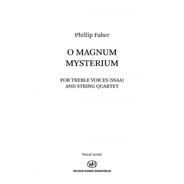 O Magnum Mysterium : SSAA Version - Choral Part