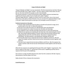 Songs of Solitude and Night (Score)