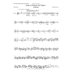 Songs of Solitude and Night (Recorder Part)