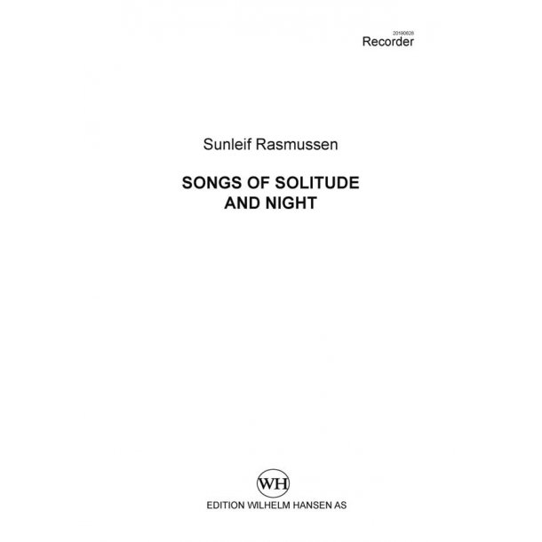 Songs of Solitude and Night (Recorder Part)