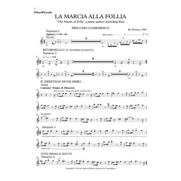 La Marcia alla Follia (Parts)