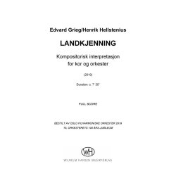 Edvard Grieg: Landkjenning (Score)