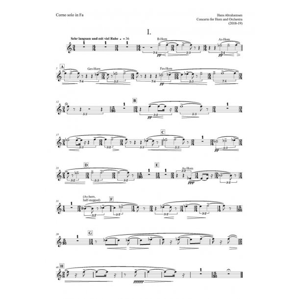 Concerto For Horn And Orchestra : Solo horn part