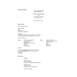 All Right!? (A Talk Of Our Time) : 1(pic).1.1.1(cbn)/1.1.1.0/2perc/acn/str 1.1.1.1.1, Solo piano (Right hand only)