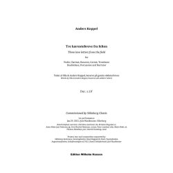 Three Love Letters From The Field : cl.bn.cnt.tbn.perc.vn.db and narrator