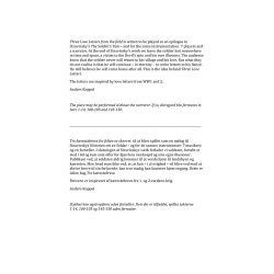 Three Love Letters From The Field : cl.bn.cnt.tbn.perc.vn.db and narrator