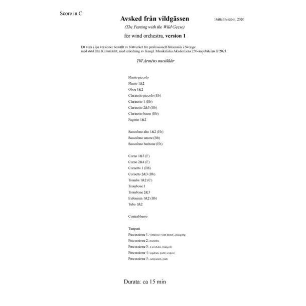 Avsked Fr&aring;n Vildg&auml;ssen Version 1